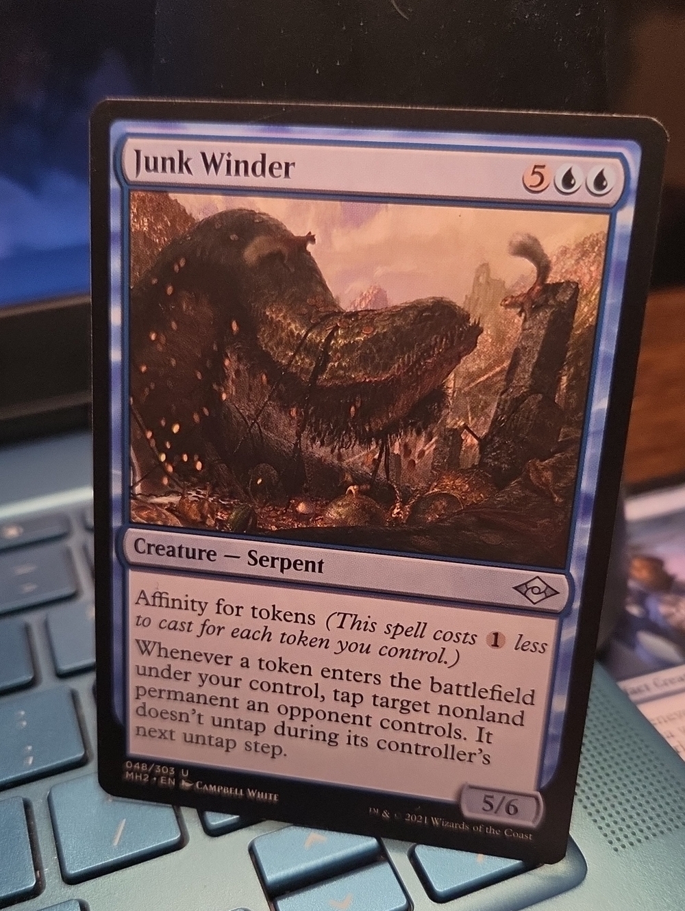 Magic: The Gathering Junk Winder - Blue Serpent Creature Card